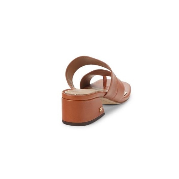 NIB Sam Edelman 6M Leather Toe Loop Ginger Brown Prague Slip On Sandal - Picture 3 of 4